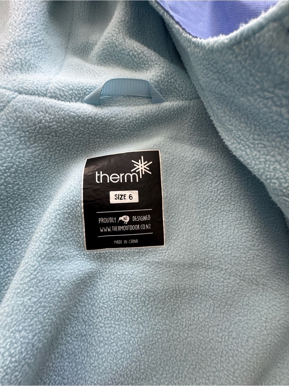 Therm Kids' Light Blue Fleece Jacket - Size 6